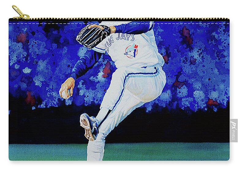 Sports Zip Pouch featuring the painting The Terminator by Hanne Lore Koehler