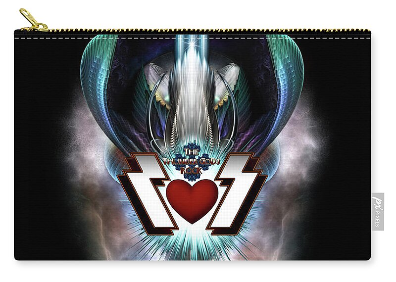 Thunder Carry-all Pouch featuring the digital art The Thunder Gods Rock by Rolando Burbon