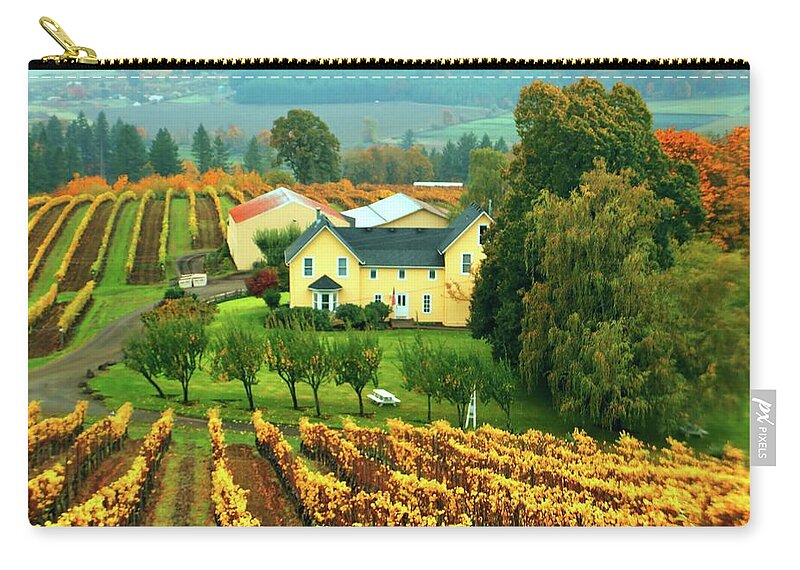 Autumn Zip Pouch featuring the photograph The Vineyard by William Rockwell