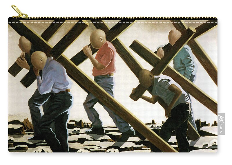 Surreal Zip Pouch featuring the painting The Walk by Anthony Falbo
