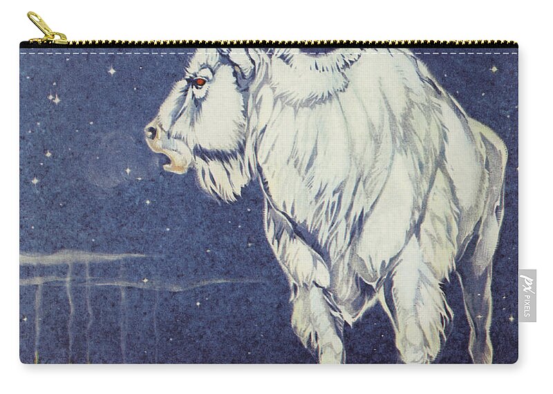 Star Zip Pouch featuring the painting The White Buffalo by Angus McBride