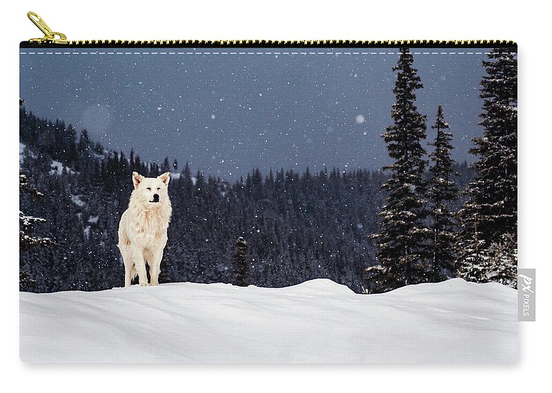 Animals Carry-all Pouch featuring the photograph The Wolf by Evgeni Dinev