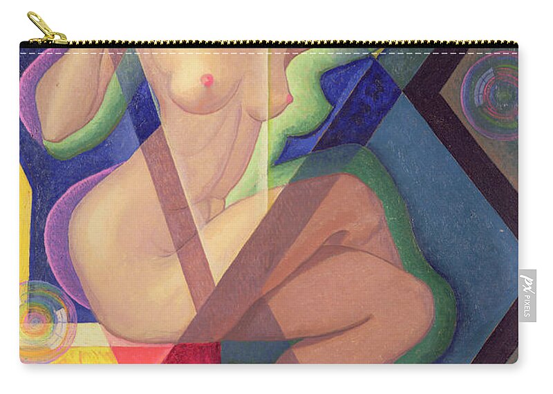 Luigi Russolo Zip Pouch featuring the painting The Woman With Soap Bubbles, 1929 by Luigi Russolo