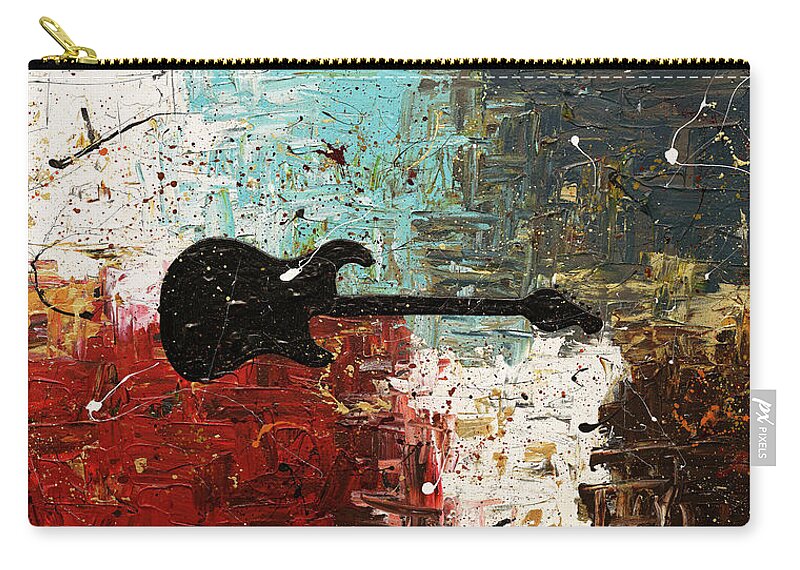 Guitar Zip Pouch featuring the painting Thinking Out Loud by Carmen Guedez