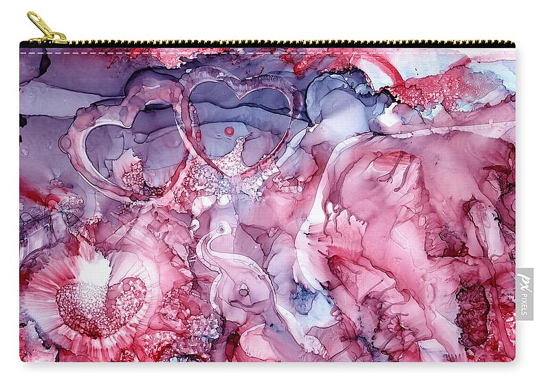 Heart Carry-all Pouch featuring the painting This Is Us by Angela Marinari