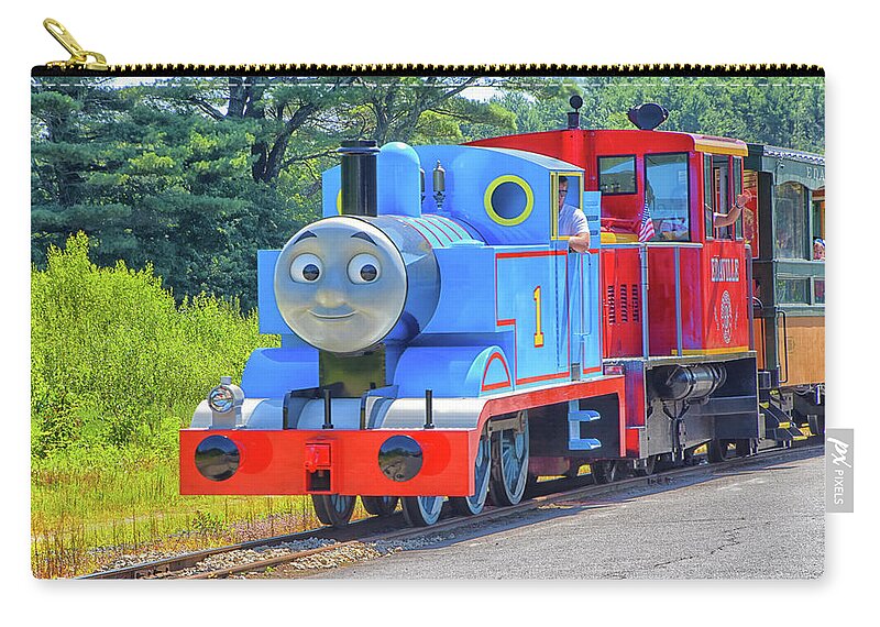 Thomas Zip Pouch featuring the photograph Thomas the Tank Engine by Mike Martin
