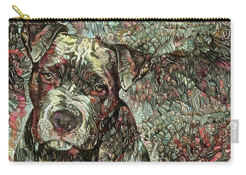 Pit Bull Zip Pouch featuring the digital art Thor the Mighty Pit Bull by Peggy Collins