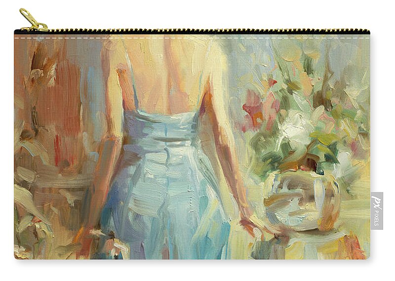 Woman Carry-all Pouch featuring the painting Thoughtful by Steve Henderson