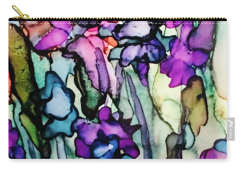 Abstract Zip Pouch featuring the painting Through the Cracks by Tommy McDonell
