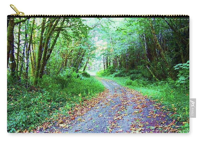 Landscape Zip Pouch featuring the photograph Through the Woods by Julie Rauscher