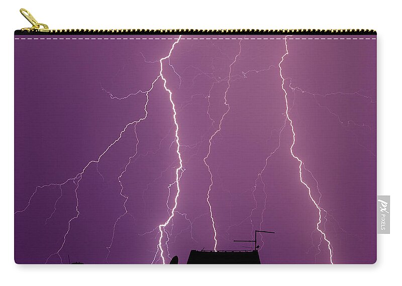 Curve Zip Pouch featuring the photograph Thunderbolt Background by Photographykm