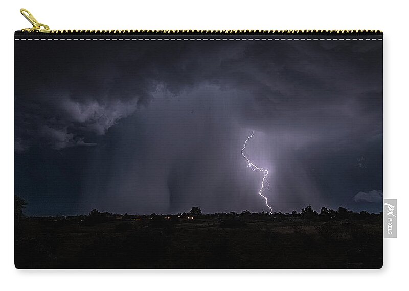 © 2019 Lou Novick All Rights Reversed Zip Pouch featuring the photograph Thunderstorm #5 by Lou Novick