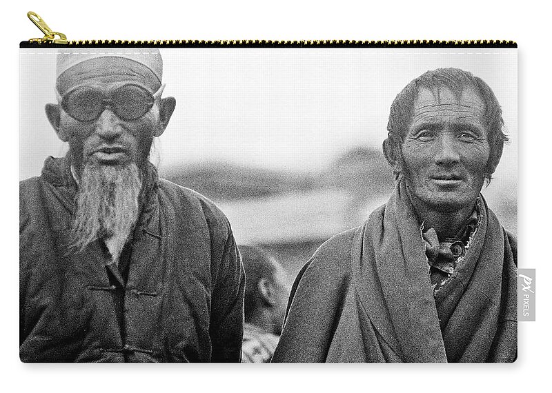 Tibet Zip Pouch featuring the photograph Tibetan Drifters by Neil Pankler