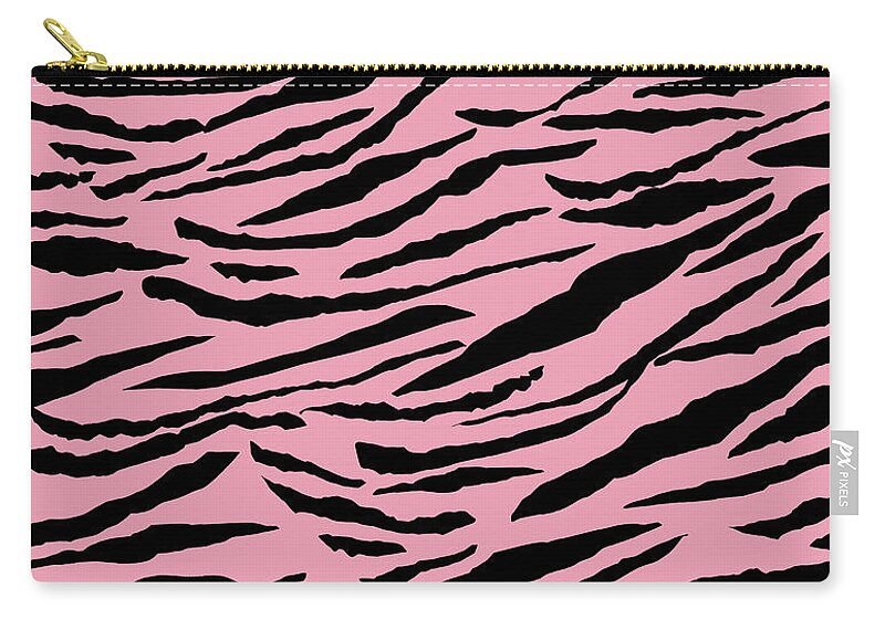 Graphic-design Zip Pouch featuring the mixed media Tiger Animal Print Glam #2 #pattern #decor #art by Anitas and Bellas Art
