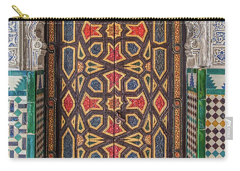 Door Carry-all Pouch featuring the photograph Tiled Door of Sevilla by David Letts