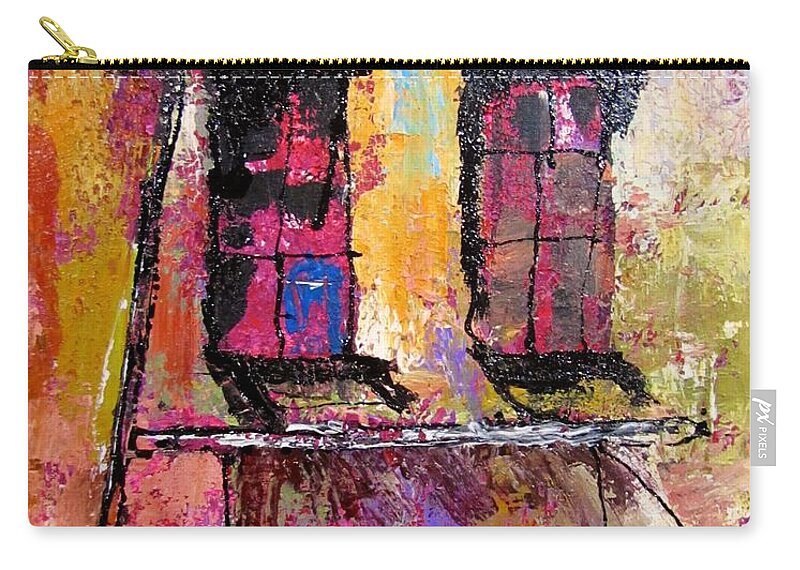 Old Building Zip Pouch featuring the painting Time 1 by Barbara O'Toole