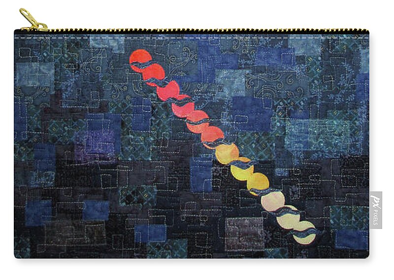 Abstract Zip Pouch featuring the tapestry - textile Time Lapse Moon Rise by Pam Geisel