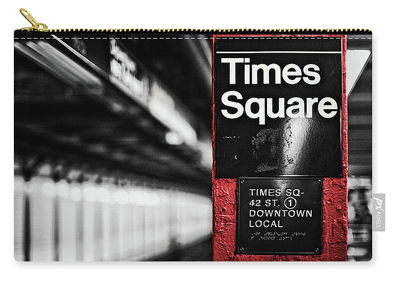 Subway Carry-all Pouch featuring the painting Times Square by Susan Bryant