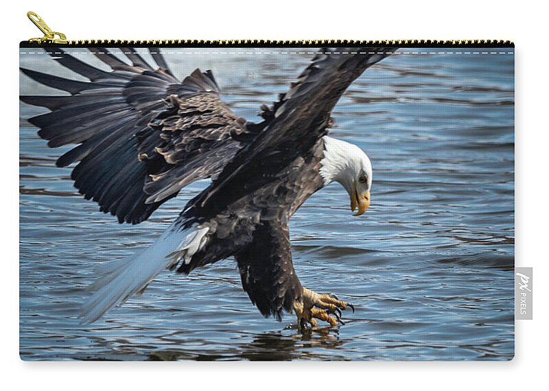 Eagle Zip Pouch featuring the photograph Tippy Talon by Laura Hedien