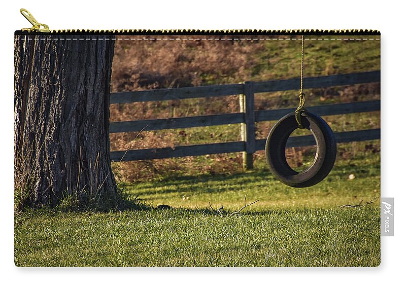 Tire Swing Zip Pouch featuring the photograph Tire Swing by Michelle Wittensoldner