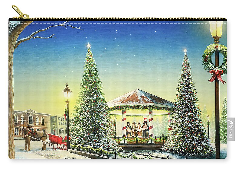 Tis Zip Pouch featuring the mixed media Tis The Season by Bruce Nawrocke