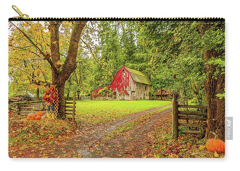 Landscapes Zip Pouch featuring the photograph Tis The Season by Claude Dalley