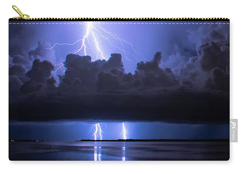 Lightning Zip Pouch featuring the photograph Electric Blue #1 by Quinn Sedam