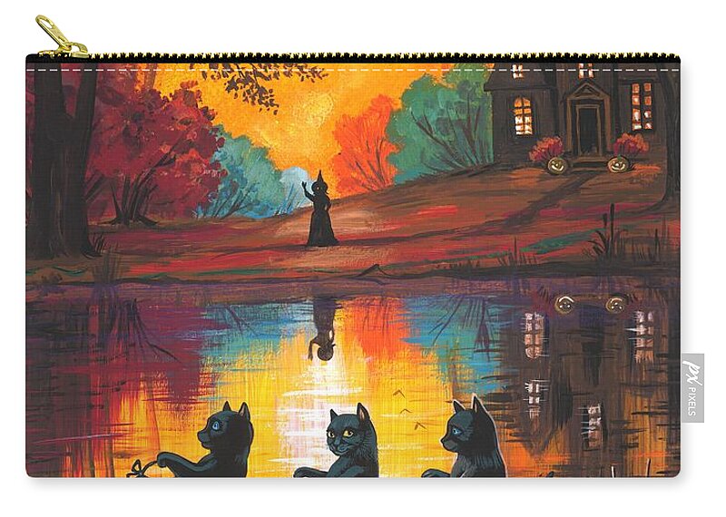 Print Zip Pouch featuring the painting To Grandmother's House We Go by Margaryta Yermolayeva