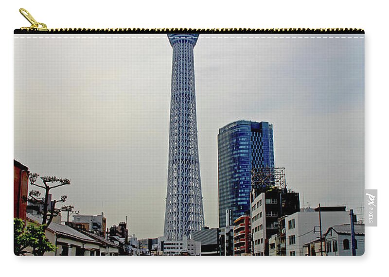 Tokyo Zip Pouch featuring the photograph Tokyo Skytree by Richard Krebs