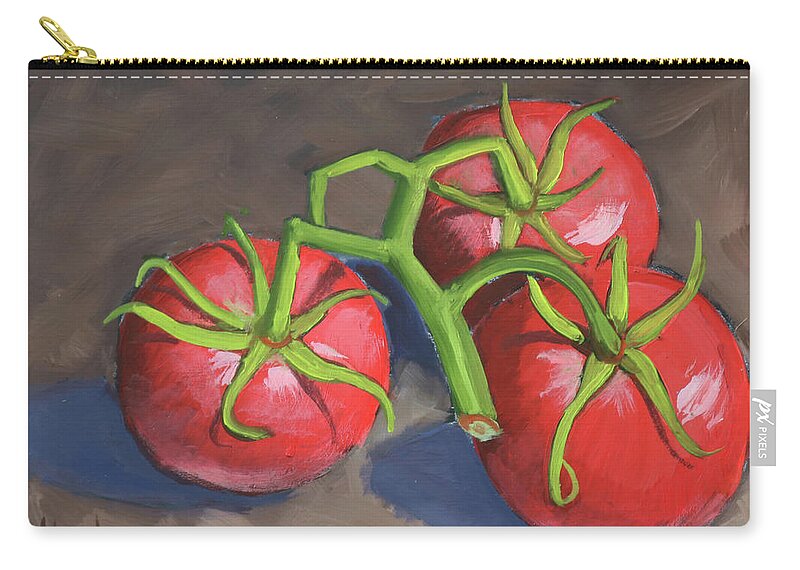 Tomato Zip Pouch featuring the painting Tomatoes by Kevin Hughes