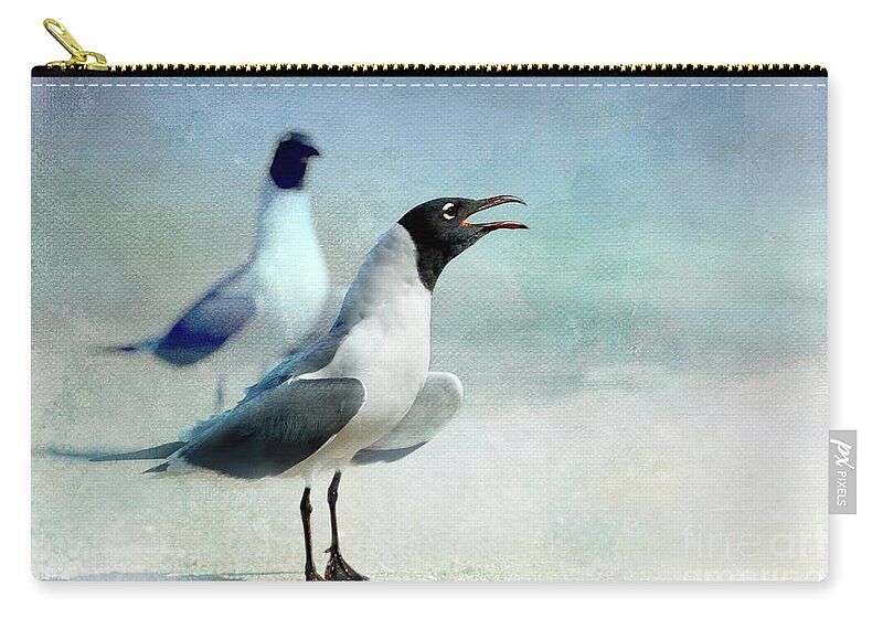 Gull Zip Pouch featuring the photograph Too'fer Summer by Beve Brown-Clark Photography