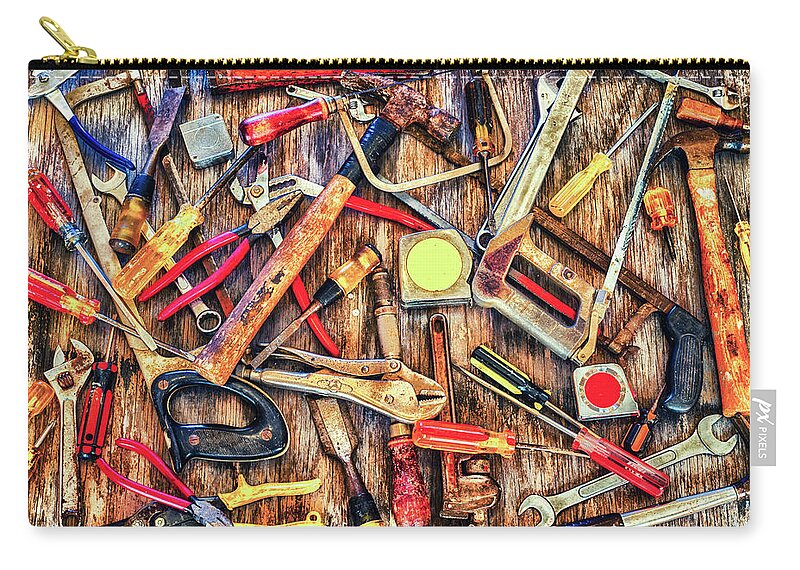 Tool Zip Pouch featuring the photograph Tools In Color by Joseph S Giacalone