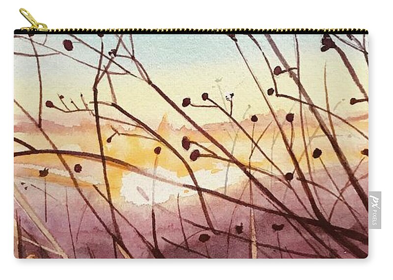 Santa Monica Carry-all Pouch featuring the painting Topanga Sunset by Luisa Millicent