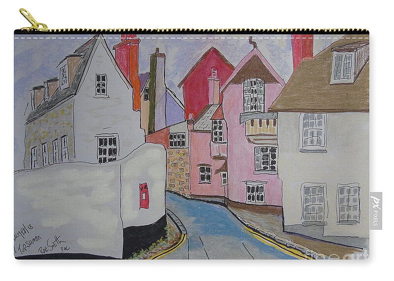 Landscape Zip Pouch featuring the pastel Topsham by Rae Smith PAC