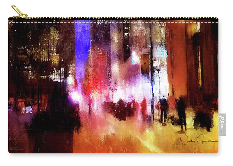 Torontoart Zip Pouch featuring the digital art Toronto Downtown Impressions by Nicky Jameson