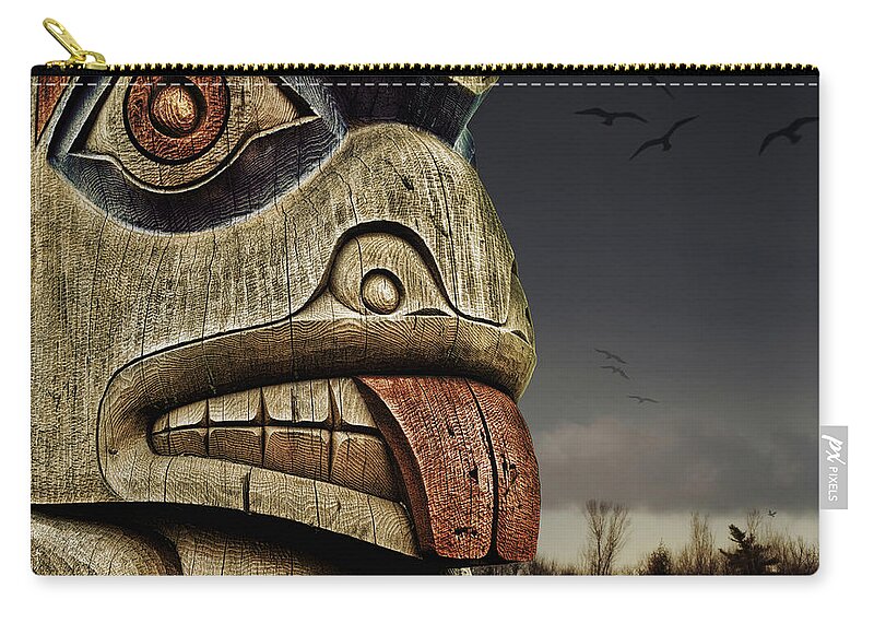 Totem Zip Pouch featuring the photograph Totem by Tatiana Travelways