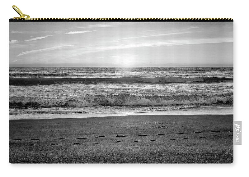Beach Zip Pouch featuring the photograph Tracks In The Sand by Steven Clark