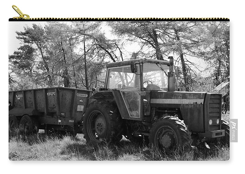 Old Zip Pouch featuring the photograph Tractor and the trail by Lukasz Ryszka