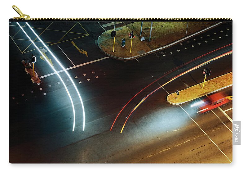 Curve Zip Pouch featuring the photograph Traffic Intersection by Subman