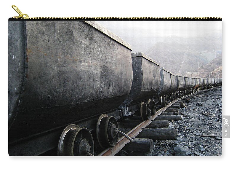 Beijing Municipality Zip Pouch featuring the photograph Train In Coal Mine by Photography By Baoshabaotian