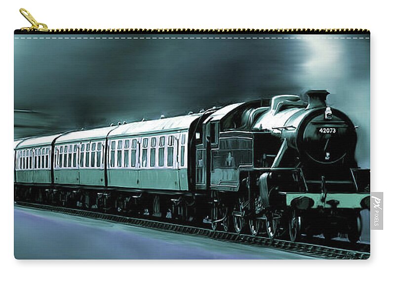 Train Zip Pouch featuring the painting Train Painting 76T by Gull G