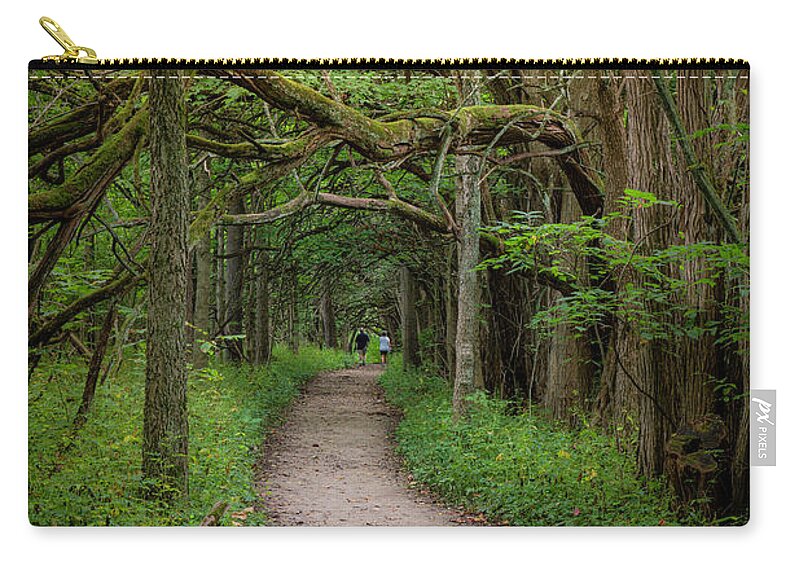 Woods Zip Pouch featuring the photograph Tranquil Stroll by Arthur Oleary