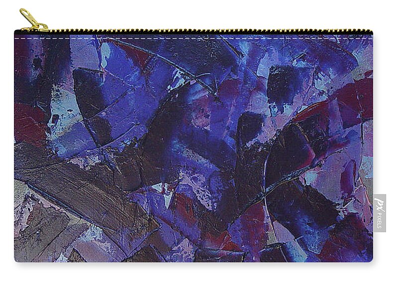 Blue Carry-all Pouch featuring the painting Transitions with Blue and Magenta by Dean Triolo