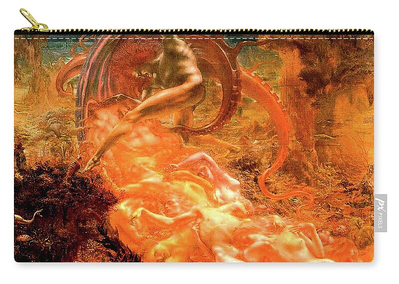 Jean Delville Carry-all Pouch featuring the painting Treasures of Satan by Jean Delville