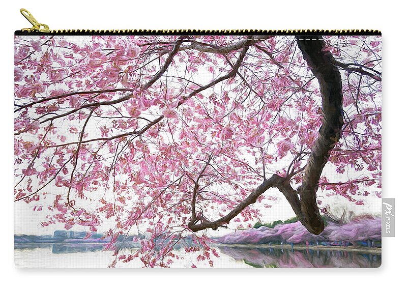 Cherry Blossoms Zip Pouch featuring the photograph Tidal Basin Blossoms by Art Cole