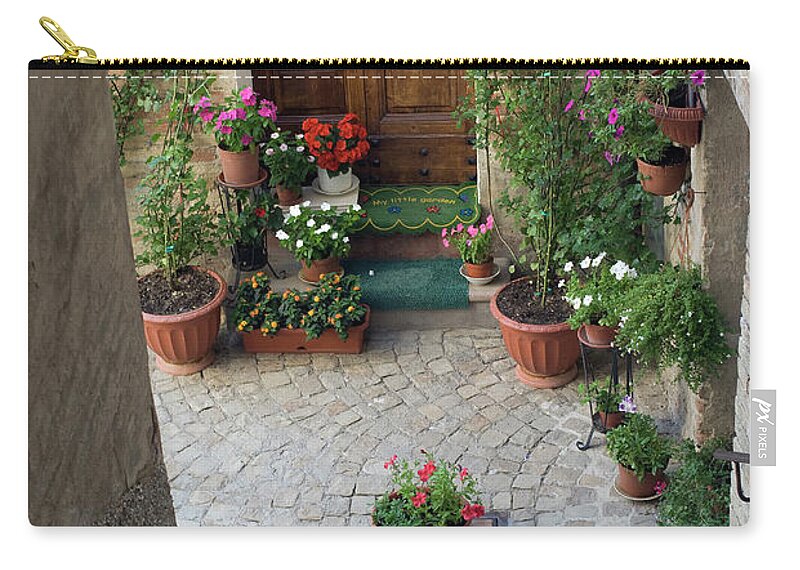 Steps Zip Pouch featuring the photograph Treia Macerata, Marches, Italy - Old by Clodio