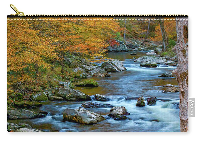 Art Prints Zip Pouch featuring the photograph Tremont Mountain Stream by Nunweiler Photography