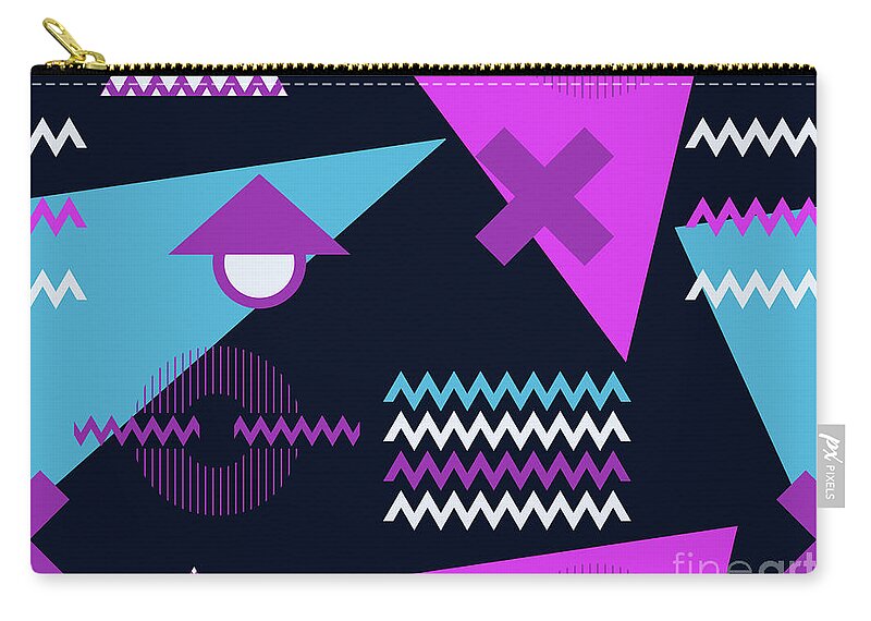 Hipster Zip Pouch featuring the digital art Trendy Seamless Pattern. Geometric by Andrii Vinnikov