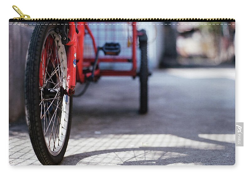 Tranquility Zip Pouch featuring the photograph Tricycle Shadow by By Steve