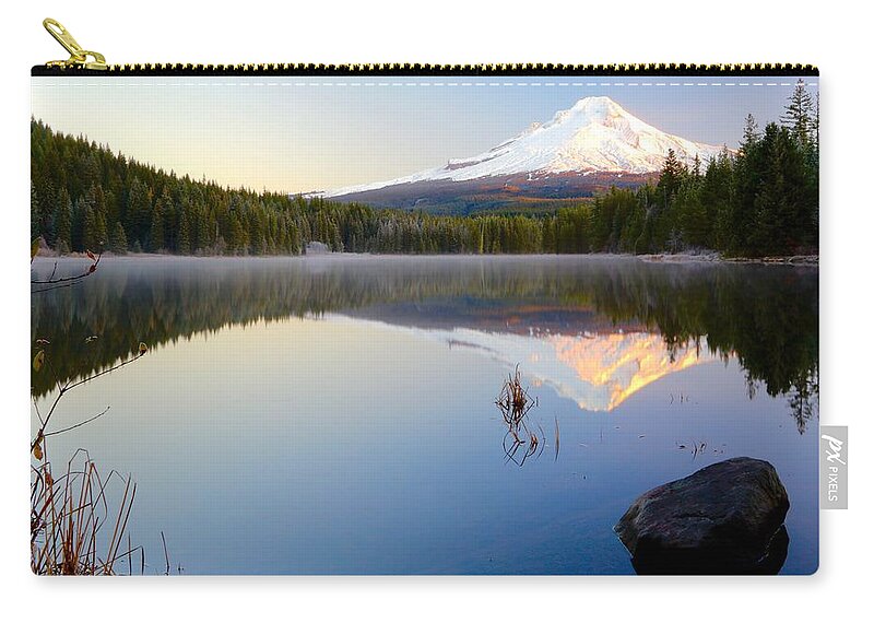 Landscape Zip Pouch featuring the photograph Trillium at Dawn by Todd Kreuter